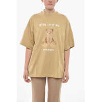 Tricouri Cotton Loose-Fit T-Shirt Bear In Mind With Print Femei