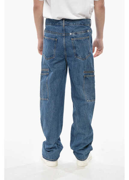 Blugi drepti Givenchy Medium Wash Denim Cargo Straight-Fit Jeans 21Cm Blue Barbati (BM 19753094) 2