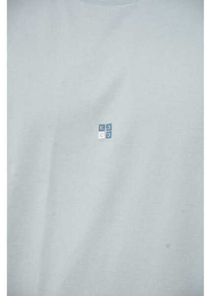 Tricouri Givenchy Cotton Crewneck T-Shirt With Embroidered Logo Light Blue Barbati (BM 19753100) 3