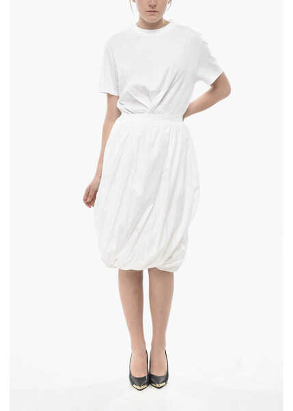 Fuste lungi Marni Cotton Midi Skirt Lily With Balloon Design White Femei (BM 19753106) 4