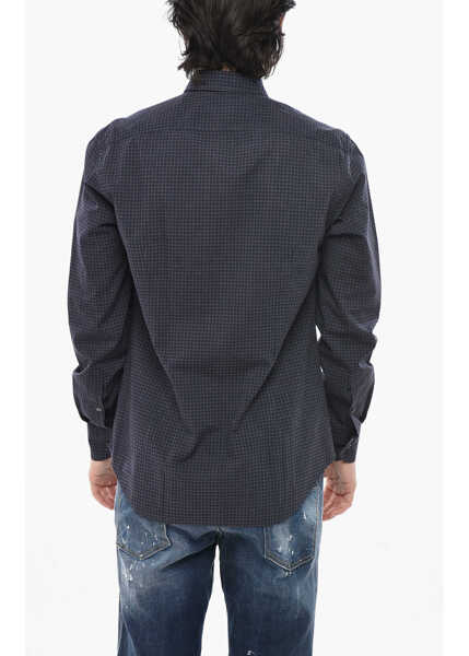 Camasi casual CORNELIANI Id Checked Shirt With Button-Down Collar Blue Barbati (BM 19753112) 2