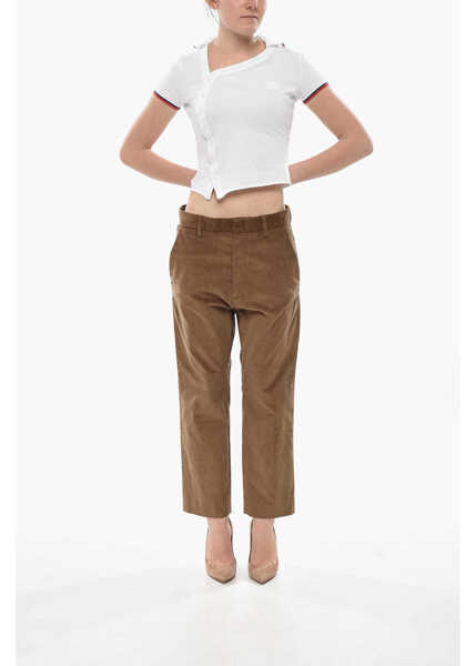 Pantaloni casual DSQUARED2 Ribbed Velour Trousers Dennis Fit Brown Femei (BM 19753115) 4