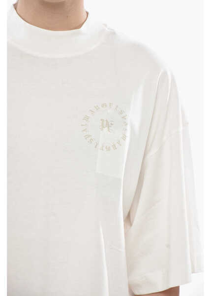 Tricouri Palm Angels Cotton Loose Fit T-Shirt With Monogram Print White Femei (BM 19753202) 3
