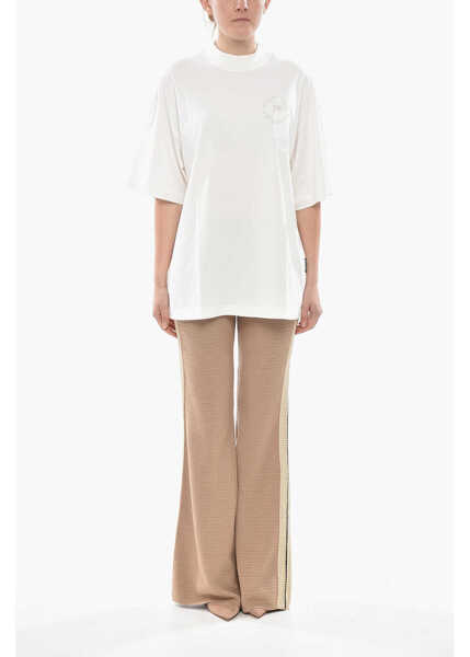 Tricouri Palm Angels Cotton Loose Fit T-Shirt With Monogram Print White Femei (BM 19753202) 4