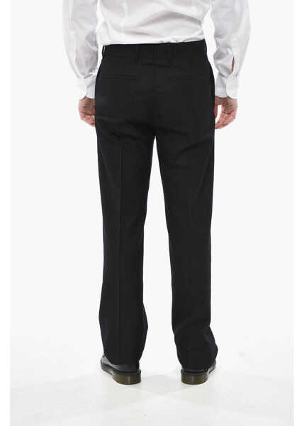 Pantaloni eleganti Givenchy Lurex Trousers With Crystal Side Bands Black Barbati (BM 19753205) 2