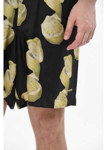 Pantaloni scurti Givenchy Silk Shorts Lemon With Elasticated Waist Black Barbati (BM 19753217) 3