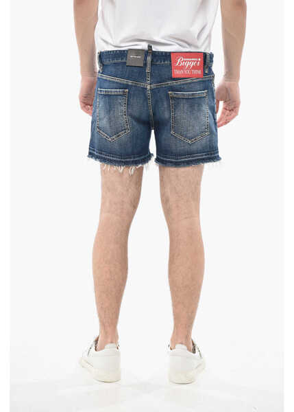 Pantaloni scurti DSQUARED2 Shorts Sexy 70S Frayed Hem Blue Barbati (BM 19753220) 2