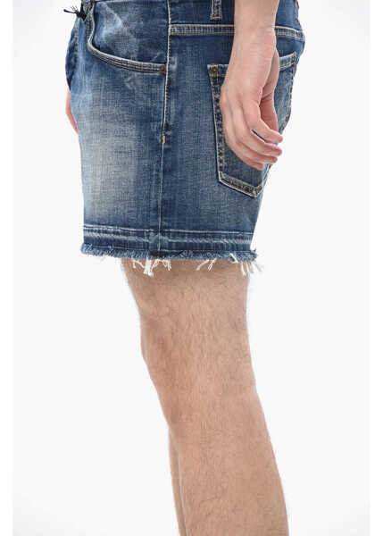 Pantaloni scurti DSQUARED2 Shorts Sexy 70S Frayed Hem Blue Barbati (BM 19753220) 3