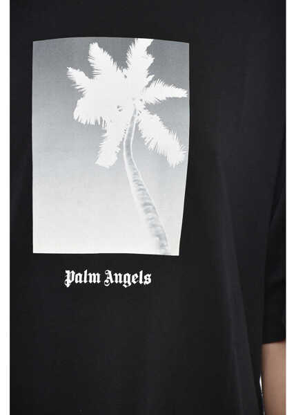 Tricouri Palm Angels Loose Fit T-Shirt Solarized With Front Print Black Femei (BM 19753223) 3