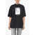 Palm Angels Loose Fit T-Shirt Solarized With Front Print Black