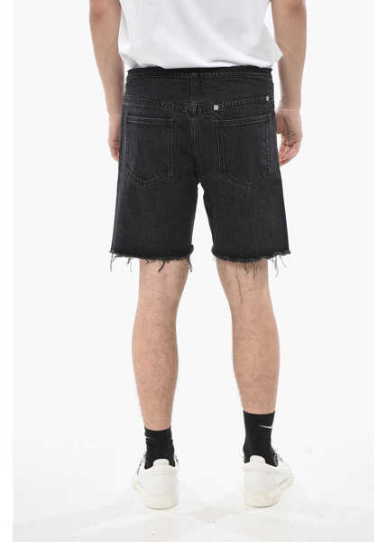 Pantaloni scurti Givenchy Denim Shorts With Raw Hem Black Barbati (BM 19753226) 2