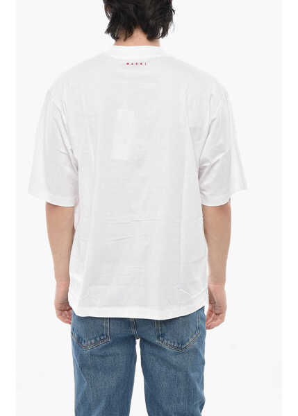 Tricouri Marni Set Of 3 Cotton Crewneck T-Shirts In Solid Colors White Barbati (BM 19753232) 2