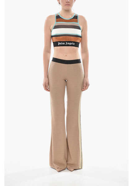 Bluze Palm Angels Lurex Knit Crop Top With Striped Pattern And Logo Elastic Ba Multicolor Femei (BM 19753235) 4