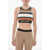 Palm Angels Lurex Knit Crop Top With Striped Pattern And Logo Elastic Ba Multicolor