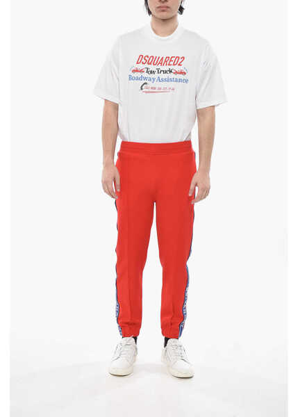 Pantaloni de trening Givenchy Stretch Fabric Joggers With Logo Side Bands Red Barbati (BM 19753238) 4