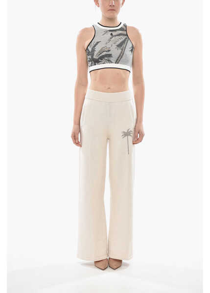 Pantaloni casual Palm Angels Cotton-Blend Carrot-Fit Cargo Pants Beige Femei (BM 19753244) 4