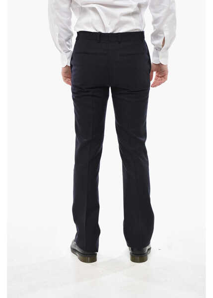 Pantaloni eleganti Givenchy Virgin Wool 4-Pocket Trousers With Hidden Closure Blue Barbati (BM 19753247) 2