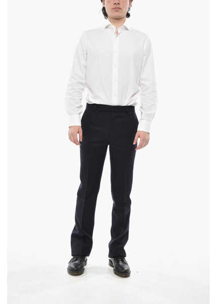 Pantaloni eleganti Givenchy Virgin Wool 4-Pocket Trousers With Hidden Closure Blue Barbati (BM 19753247) 4