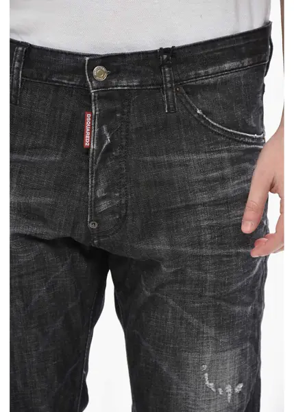 Blugi drepti DSQUARED2 Stretch Denim Jeans Cool Guy With Vintage Effect 17Cm Black Barbati (BM 19753253) 3