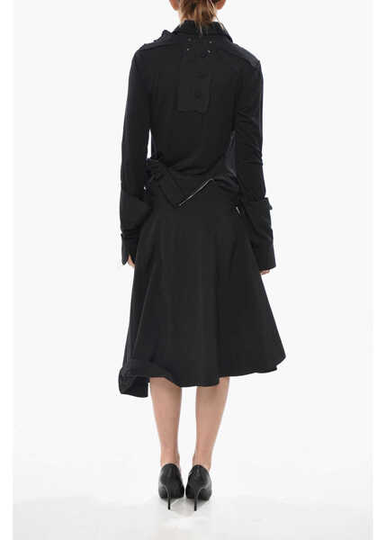 Rochii lungi Maison Margiela Mm1 Double-Fabric Midi Shirt Dress Black Femei (BM 19753256) 2