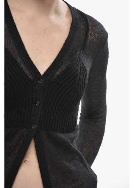 Cardigane Diesel Semi-Transparent Cardigan M-Arina With V-Neck Black Femei (BM 19753262) 3