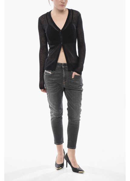 Cardigane Diesel Semi-Transparent Cardigan M-Arina With V-Neck Black Femei (BM 19753262) 4