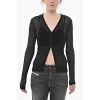 Cardigane Semi-Transparent Cardigan M-Arina With V-Neck Femei
