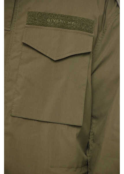 Geci Parka Givenchy Cotton-Blend Multi-Pocket Parka With Detachable Hood Military Green Barbati (BM 19753280) 3