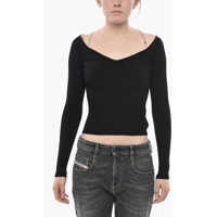 Bluze Lightweight Ribbed Top M-April With Chain Necklace Applicati Femei