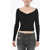 Diesel Lightweight Ribbed Top M-April With Chain Necklace Applicati Black