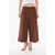 Marni Cotton Gaucho Trousers With Welt Pockets Brown