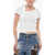DSQUARED2 Cotton Piqu&eacute; Cropped Top With Asymmetric Closure White