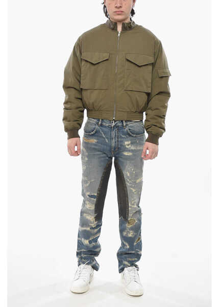 Bomber jacket Givenchy Cotton-Blend Bomber With Utility Pockets Military Green Barbati (BM 19753310) 4