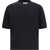 LANEUS Cotton knitted T-shirt NERO/BLACK