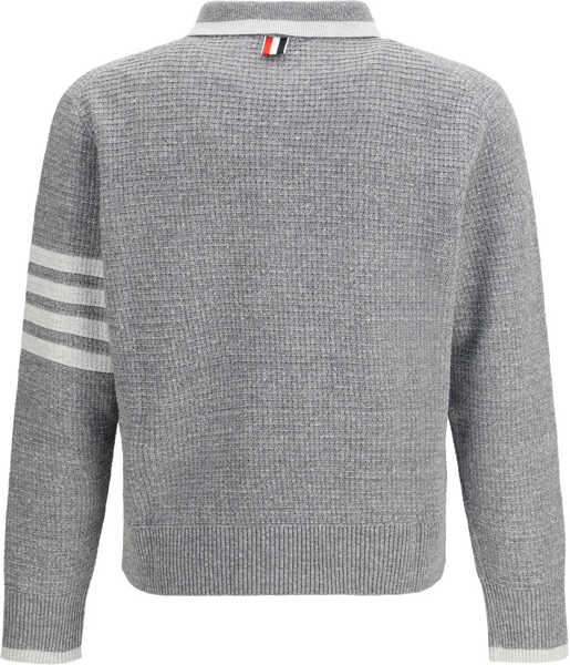 Tricouri Polo Thom Browne Knitted polo Shirt LT GREY Barbati (BM 19753400) 2