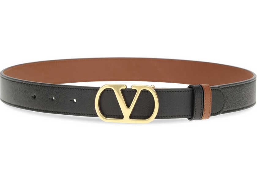 Curele Valentino Garavani Reversible VLogo Signature Belt NERO/DEEP CARAMEL Femei (BM 19753409) 2