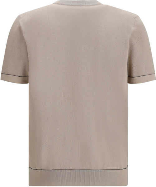 Tricouri BRIONI Crew-neck T-shirt SAND/NAVY Barbati (BM 19753424) 2