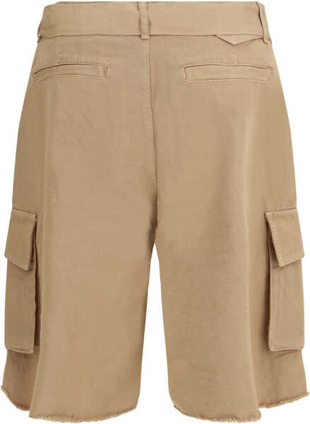 Pantaloni scurti LANEUS Belted button Cargo Shorts CAMMELLO/CAMEL Barbati (BM 19753436) 2
