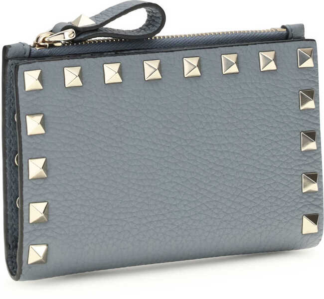 Portofele Valentino Garavani Leather Card holder STONE GREY Femei (BM 19753499) 2