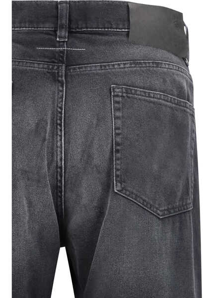 Blugi MM6 Maison Margiela Straight-leg cotton Jeans BLACK Barbati (BM 19753511) 3