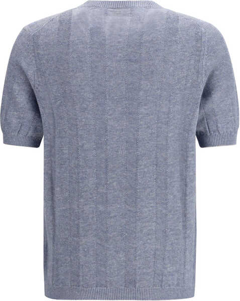 Pulovere casual Brunello Cucinelli Short-sleeve knitted Top CARTA ZUCCHEROGRIGIO MEDIO Barbati (BM 19753559) 2