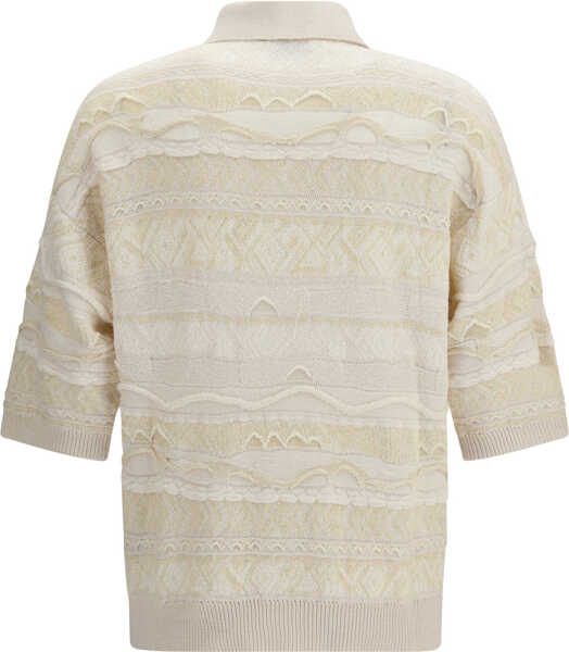 Tricouri Polo LANEUS Jacquard Polo OFF WHITE Barbati (BM 19753586) 2