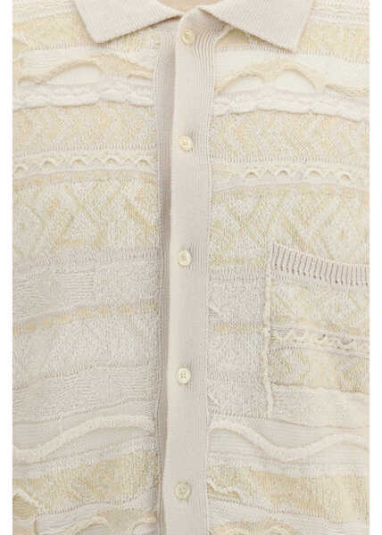 Tricouri Polo LANEUS Jacquard Polo OFF WHITE Barbati (BM 19753586) 3