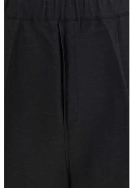 Pantaloni scurti LANEUS Viscose and linen Bermuda Shorts NERO/BLACK Barbati (BM 19753589) 3