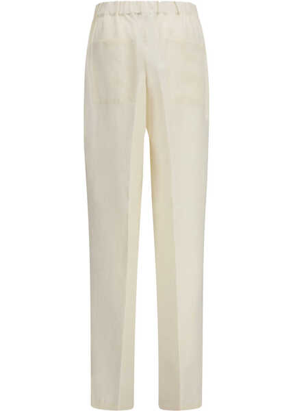 Pantaloni casual LANEUS Linen and viscose Pants PANNA/CREAM Barbati (BM 19753610) 2