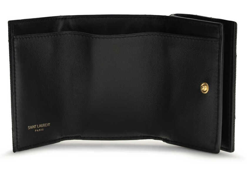 Portofele Saint Laurent Cassandre trifold Wallet BLACK Femei (BM 19753619) 3