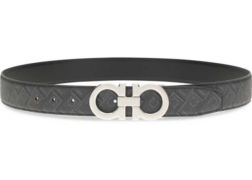 Curele Ferragamo Reversible and adjustable Gancini Belt NERO/GRIGIO Barbati (BM 19753640) 2