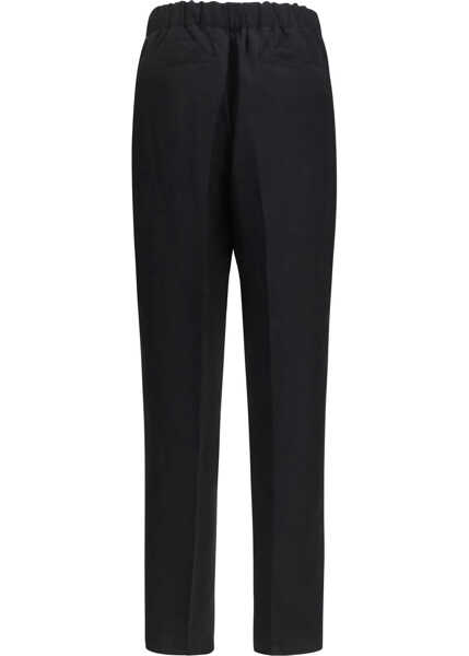 Pantaloni casual LANEUS Linen and viscose Pants NERO/BLACK Barbati (BM 19753655) 2
