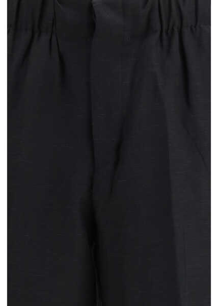 Pantaloni casual LANEUS Linen and viscose Pants NERO/BLACK Barbati (BM 19753655) 3