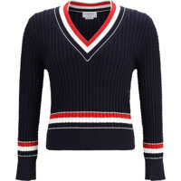 Pulovere Intarsia cable-knit V-neck Sweater Barbati